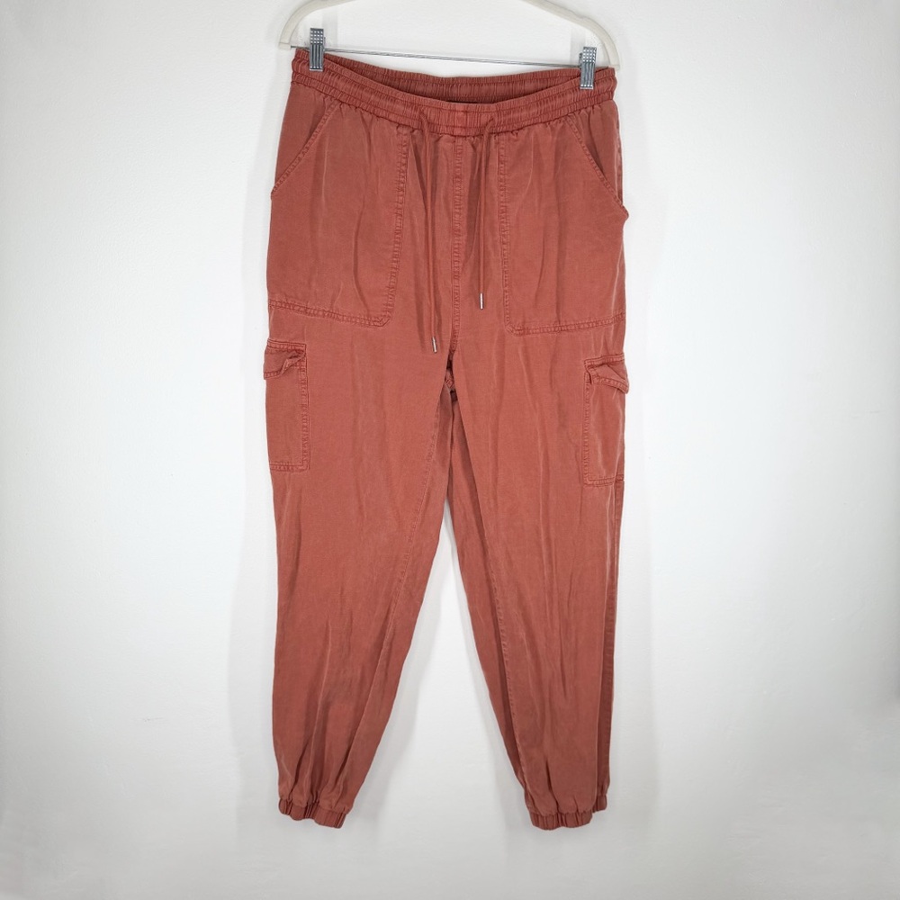 7 For All Mankind Burnt Orange Pull On Cargo Joggers Women's Size L